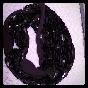 Express black sequin infinity scarf